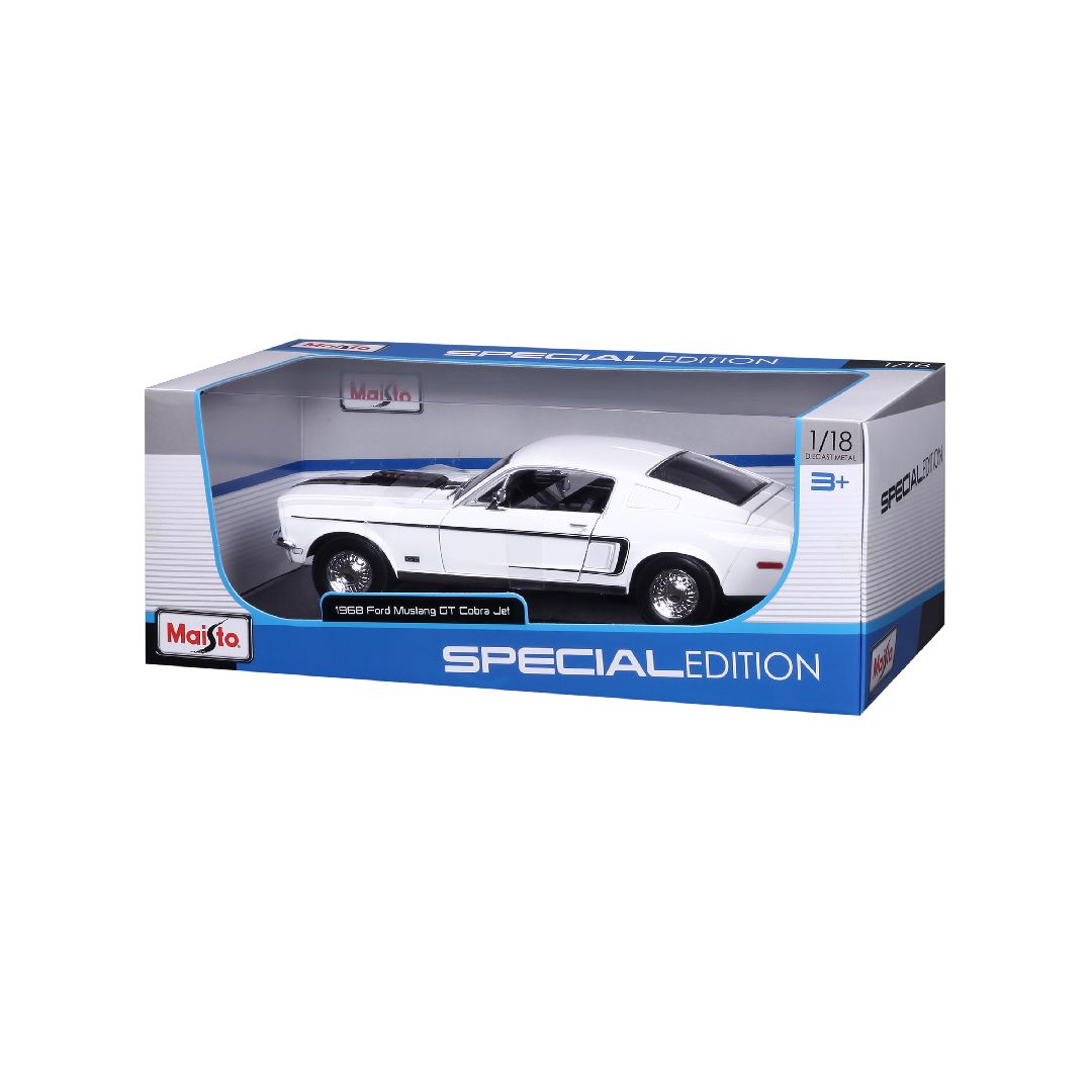 Maisto 1/18 SE 1968 Ford Mustang GT Cobra Jet - White