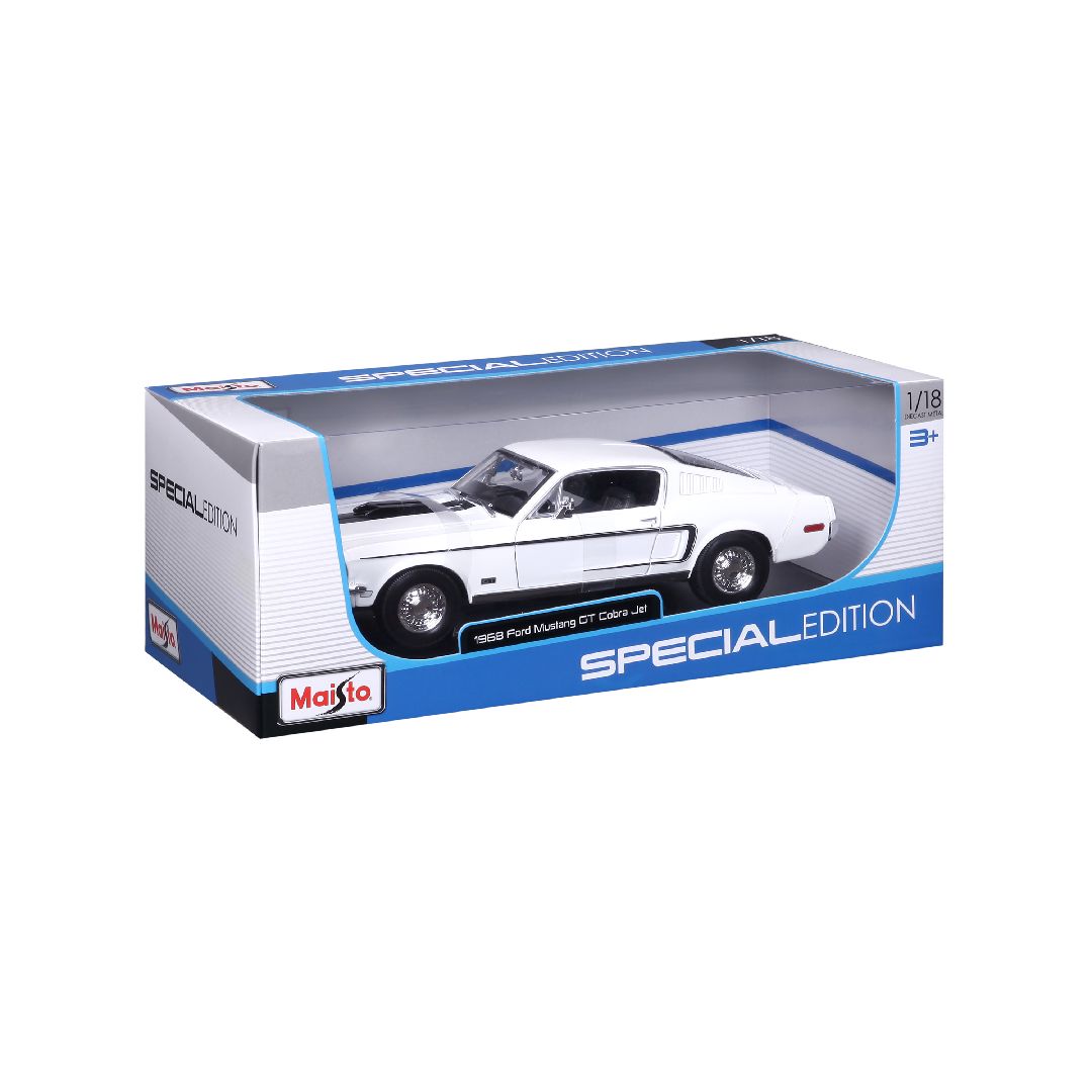 Maisto 1/18 SE 1968 Ford Mustang GT Cobra Jet - White