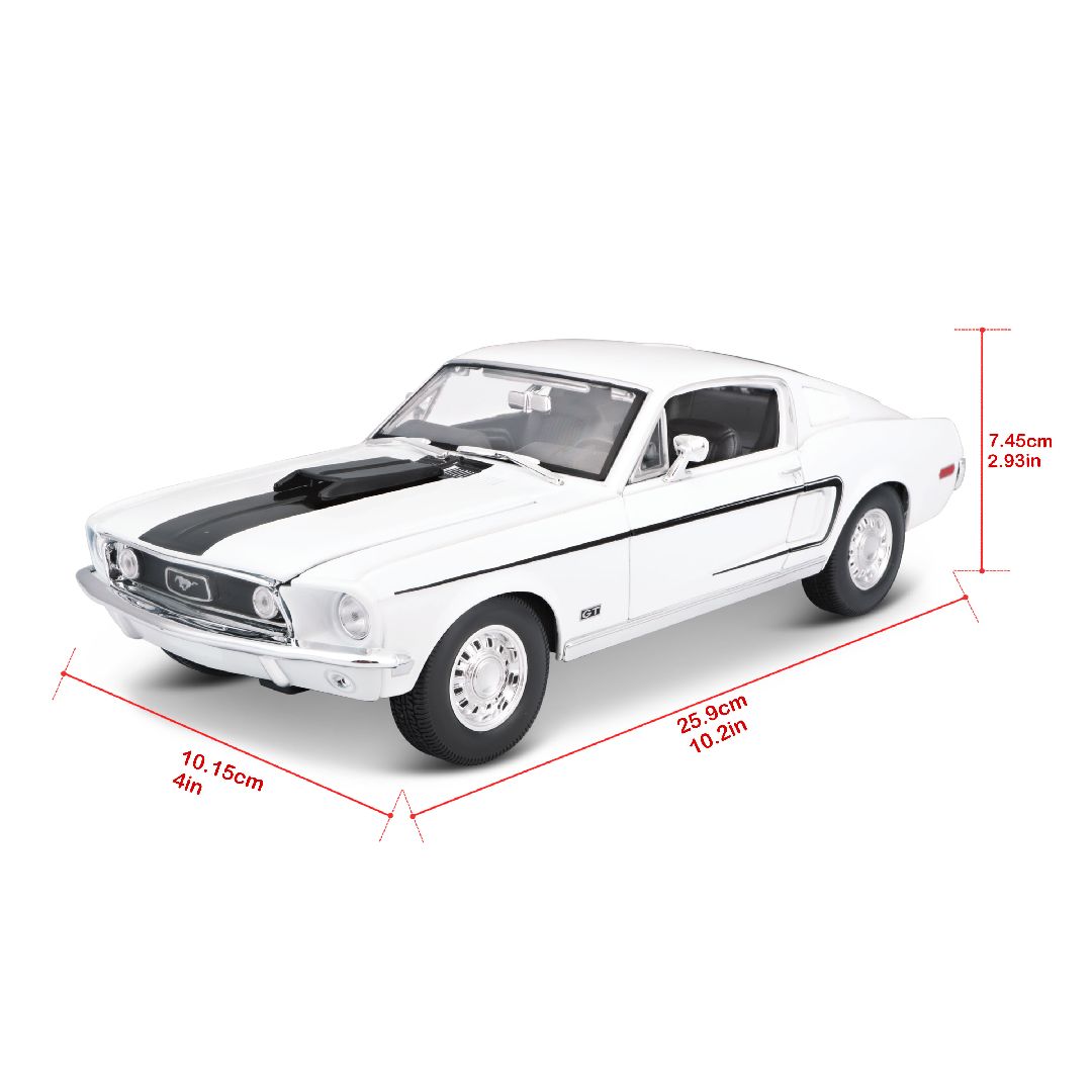 Maisto 1/18 SE 1968 Ford Mustang GT Cobra Jet - White