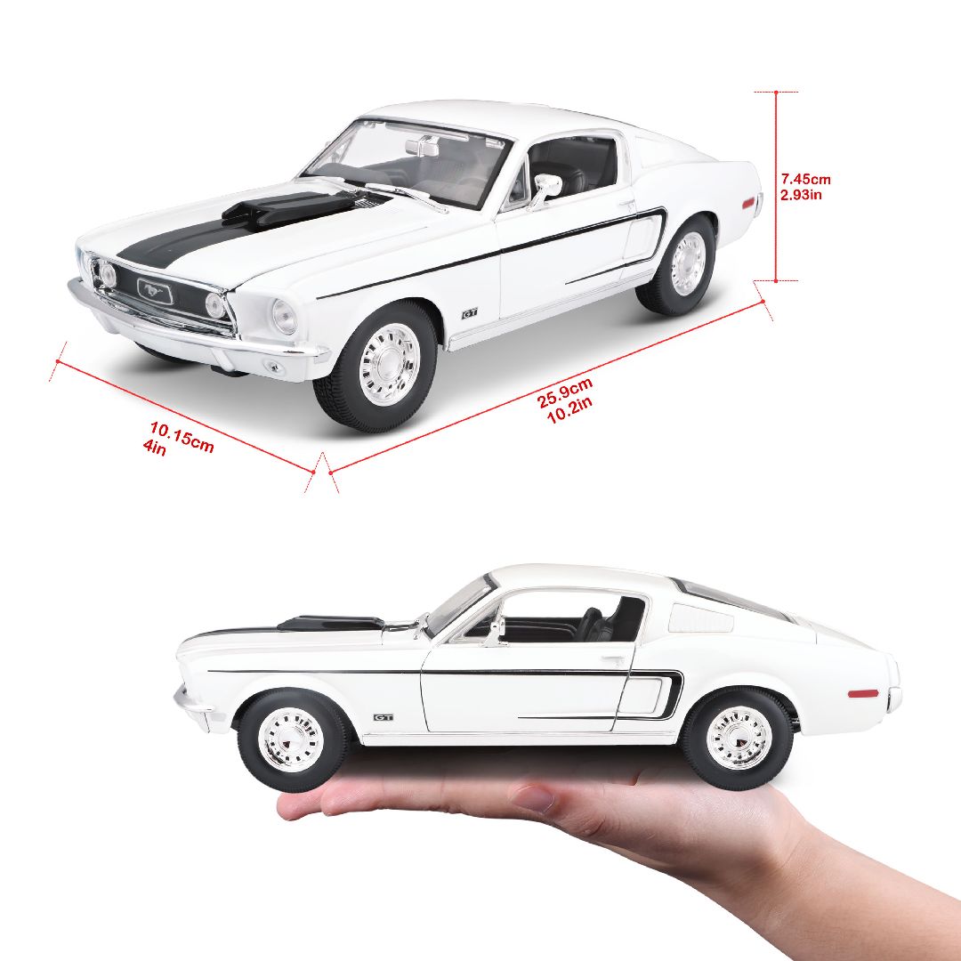 Maisto 1/18 SE 1968 Ford Mustang GT Cobra Jet - White