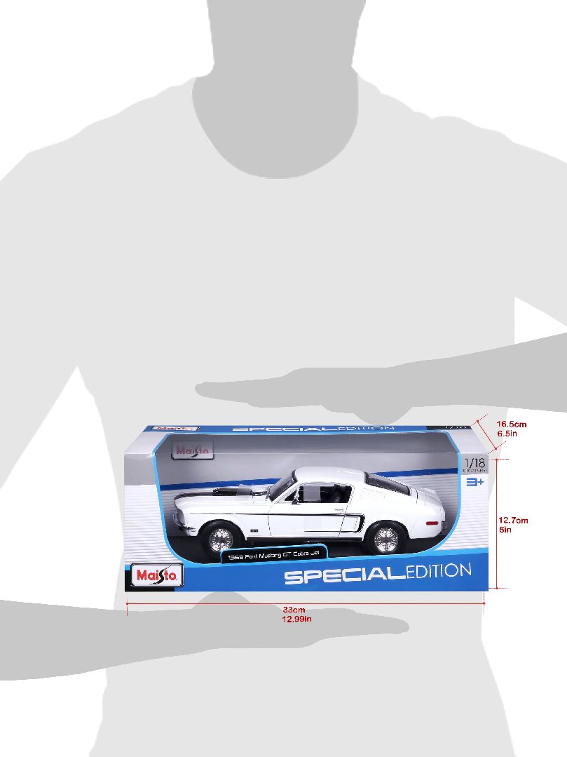 Maisto 1/18 SE 1968 Ford Mustang GT Cobra Jet - White