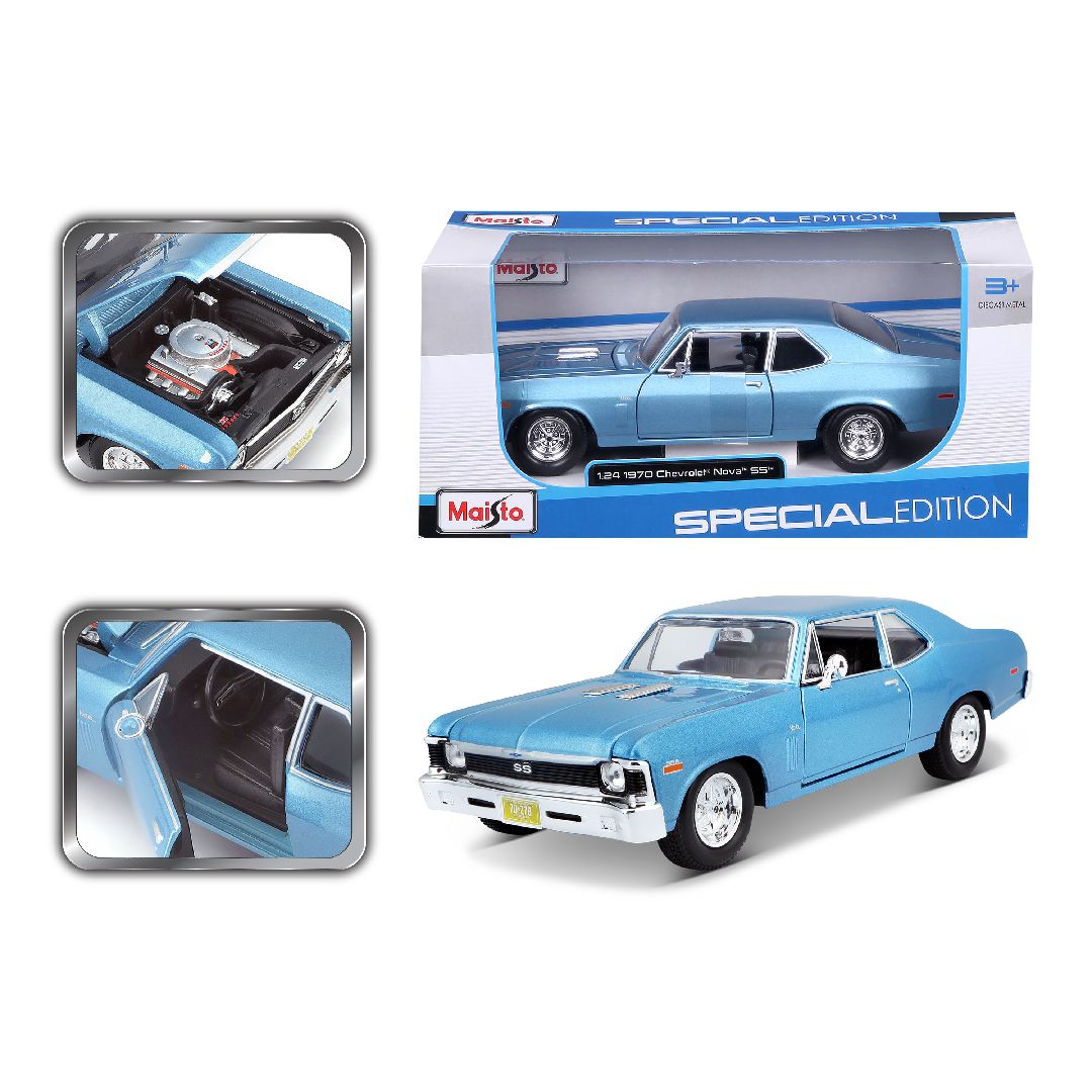 Maisto 1/24 SE 1970 Chevrolet Nova SS - Metallic Blue