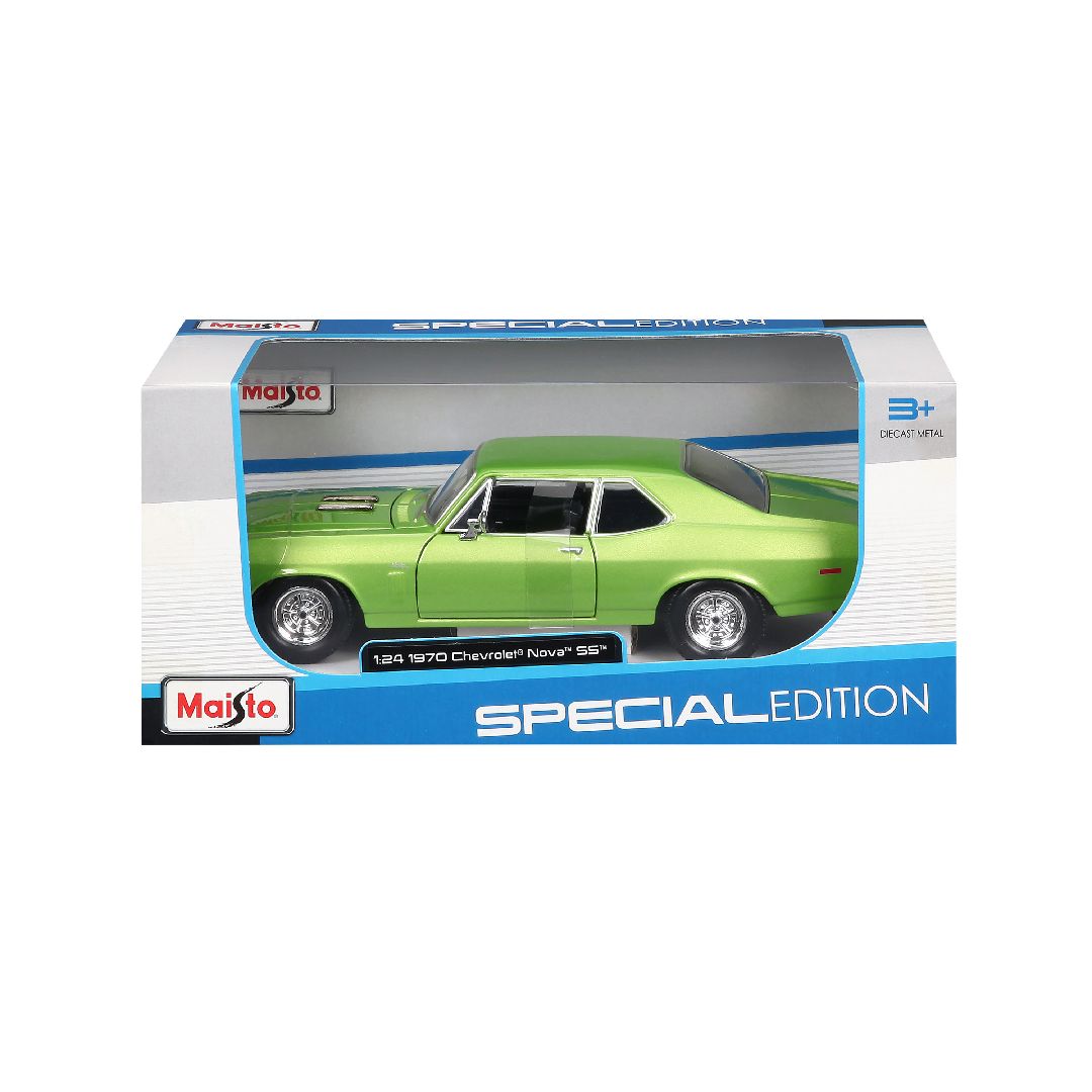 Maisto 1/24 SE 1970 Chevrolet Nova SS (Metallic Lime Green) - Click Image to Close