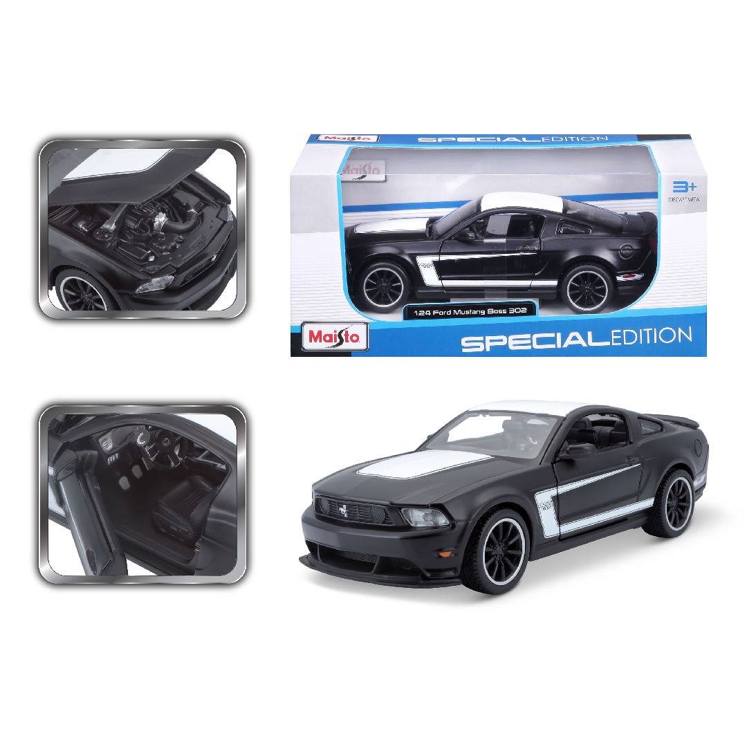 Maisto 1/24 SE 2012 Ford Mustang Boss 302 - Matte Black