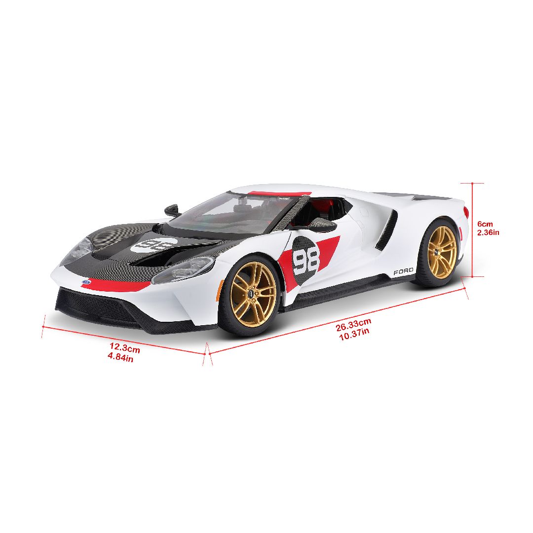Maisto 1/18 SE 2021 GT Heritage Series - White/Black/Red#98