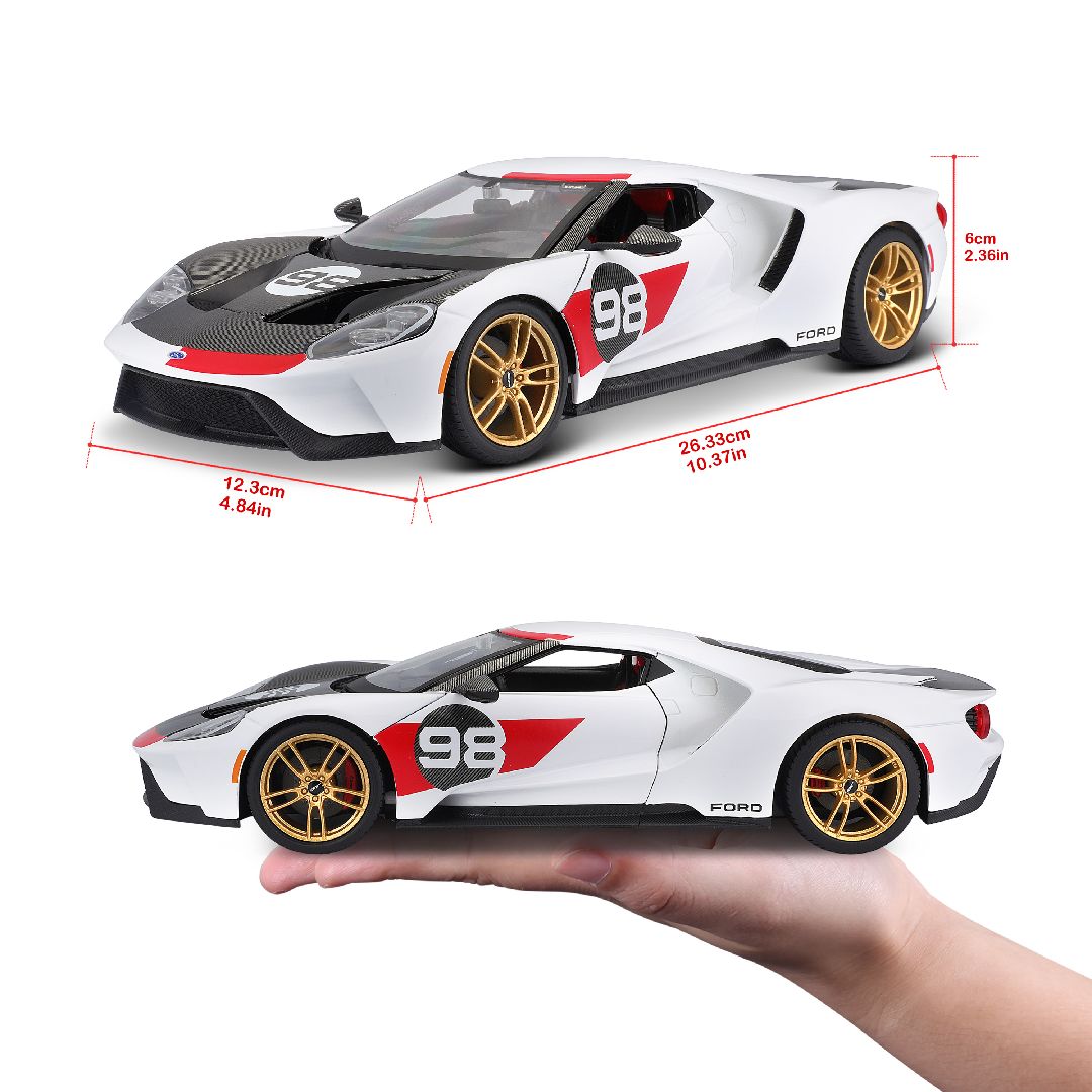 Maisto 1/18 SE 2021 GT Heritage Series - White/Black/Red#98