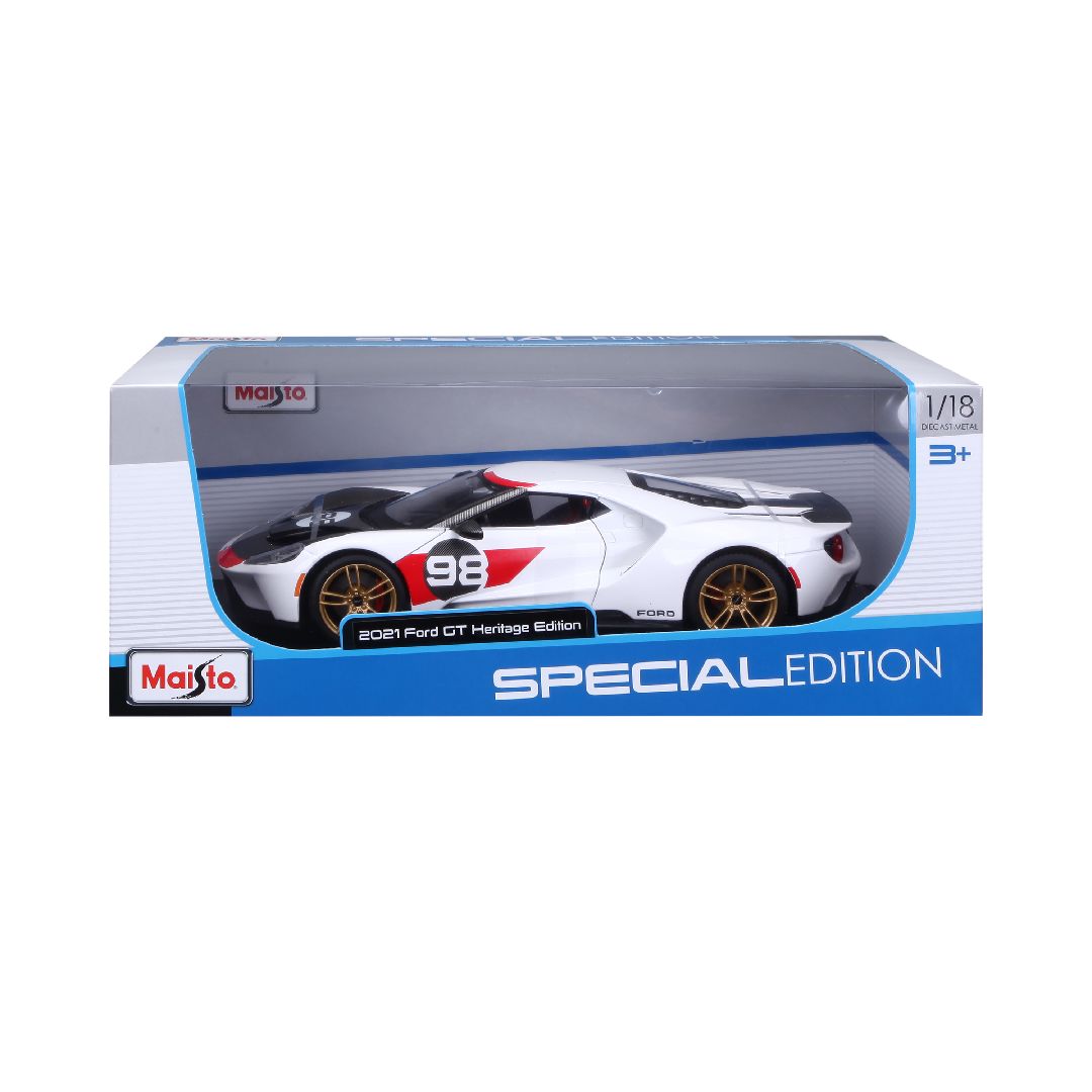 Maisto 1/18 SE 2021 GT Heritage Series - White/Black/Red#98