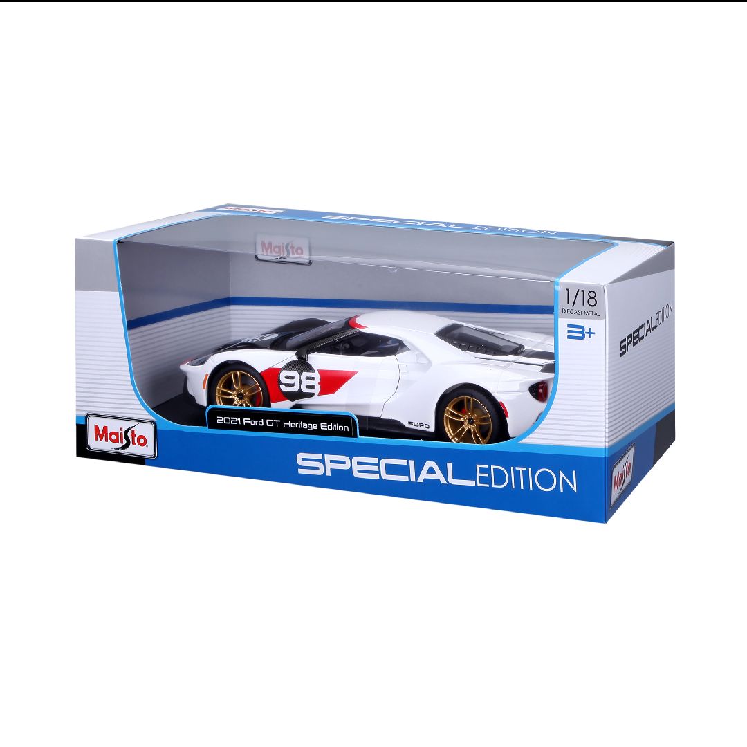 Maisto 1/18 SE 2021 GT Heritage Series - White/Black/Red#98