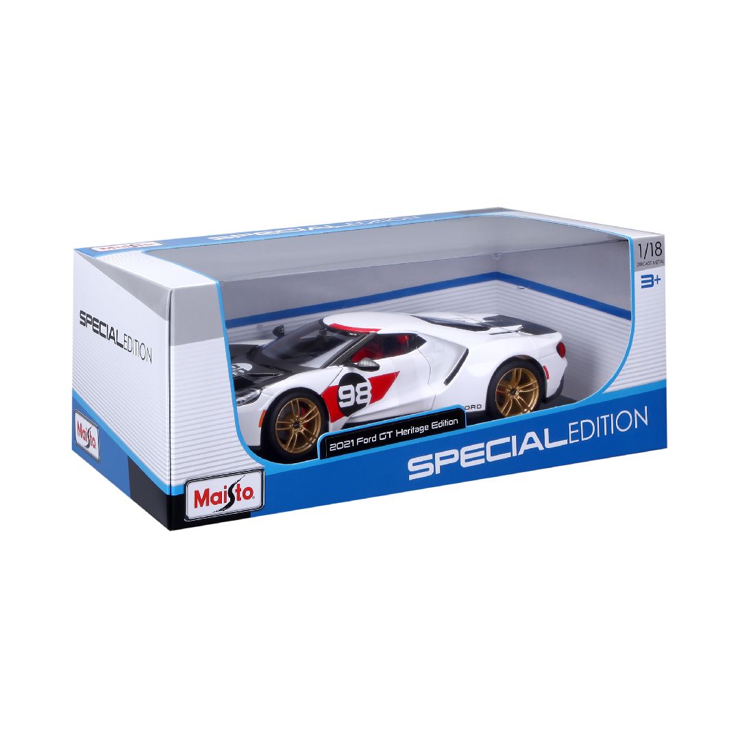 Maisto 1/18 SE 2021 GT Heritage Series - White/Black/Red#98