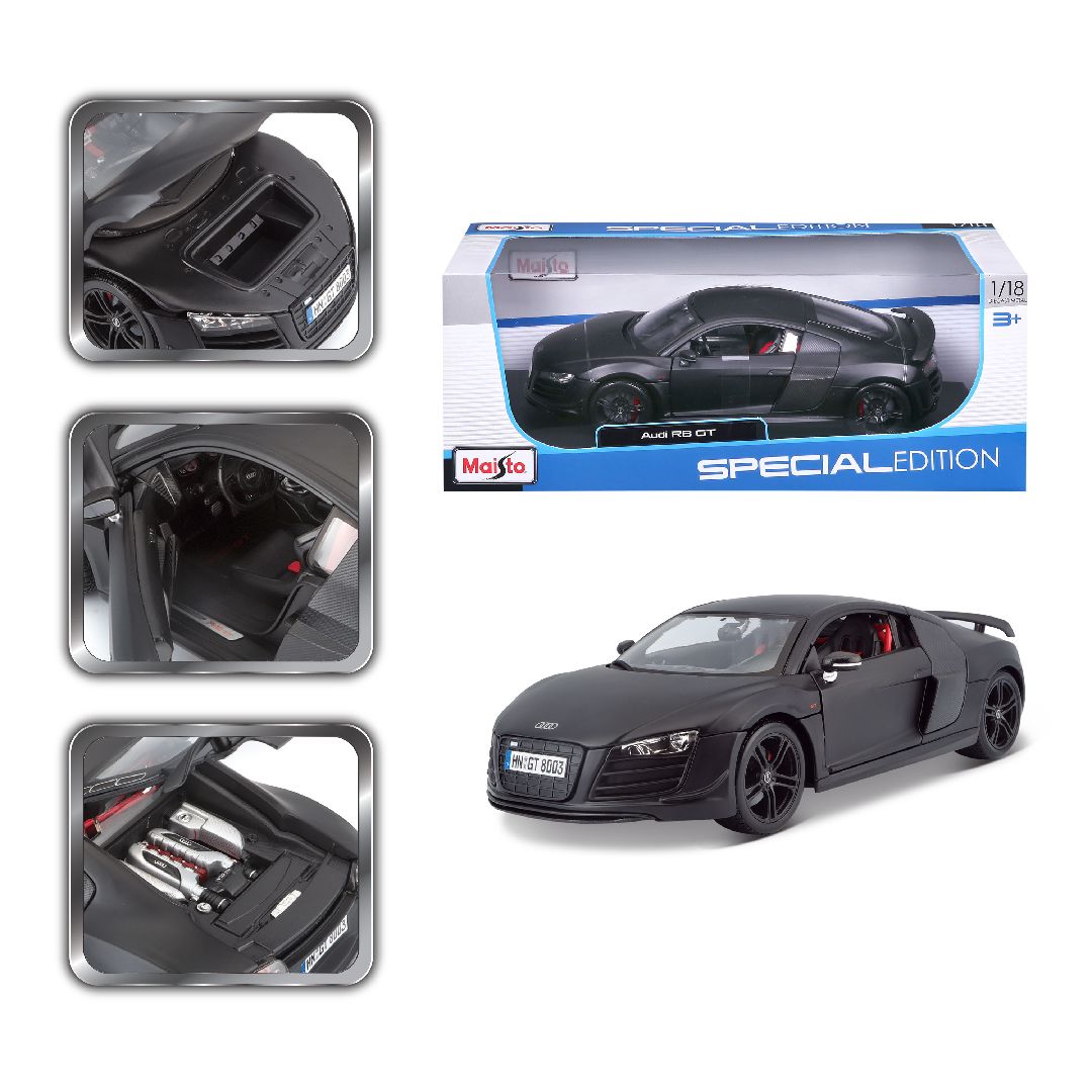 Maisto 1/18 SE 2011 Audi R8 GT - Stealth Black