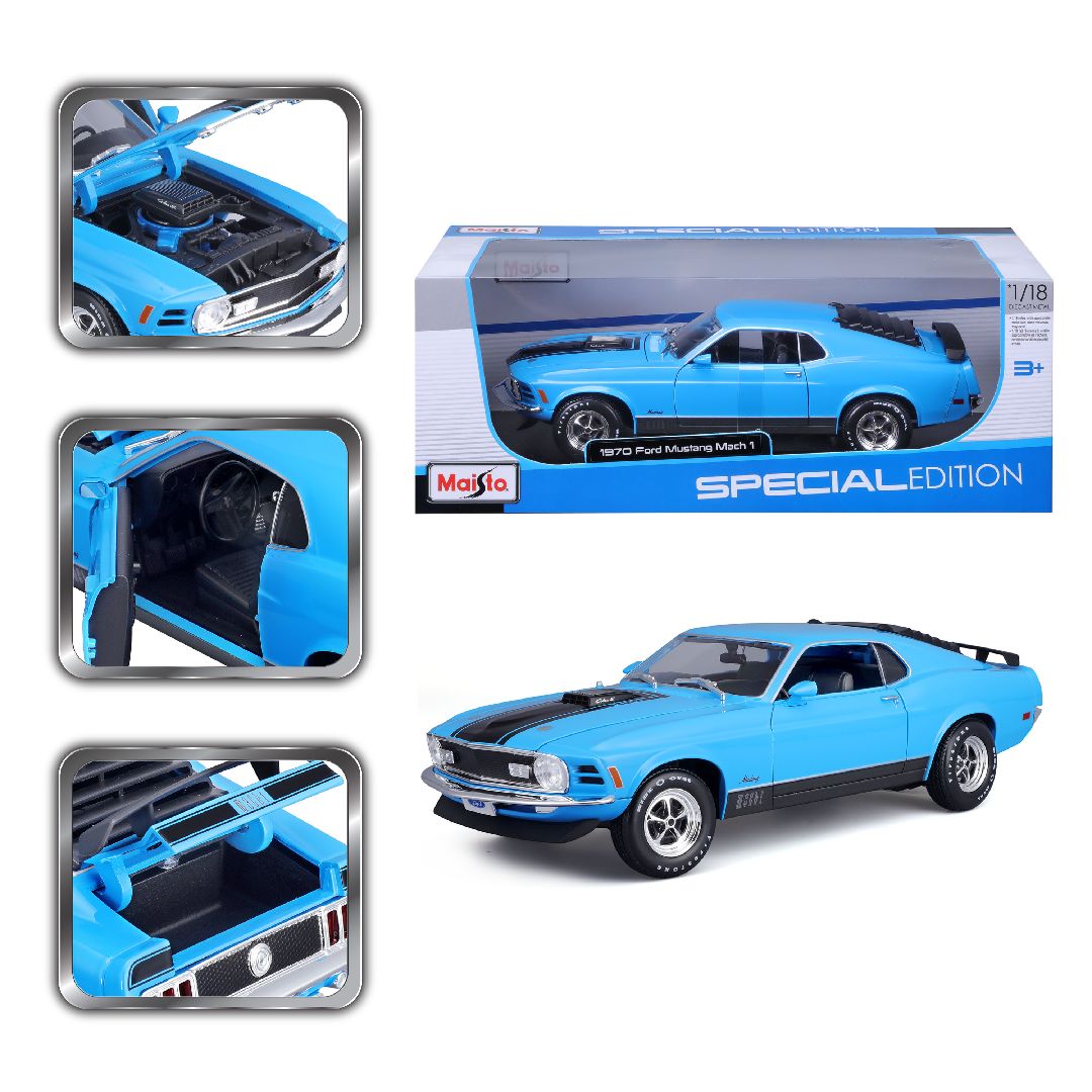 Maisto 1/18 SE 1970 Ford Mustang Mach 1 - Blue