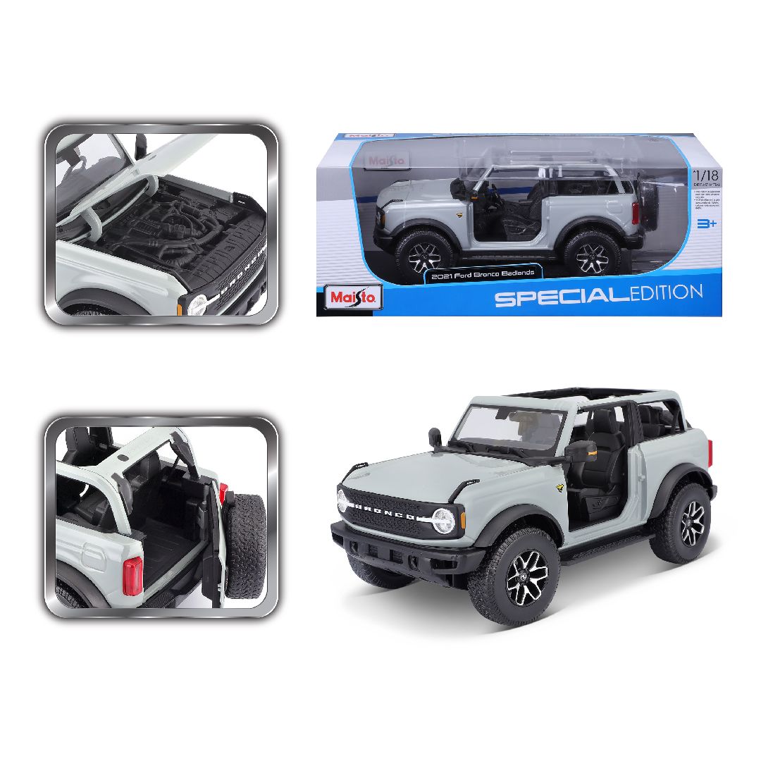 Maisto 1/18 SE 2021 Bronco Badlands (w/o doors) - Cactus Gray