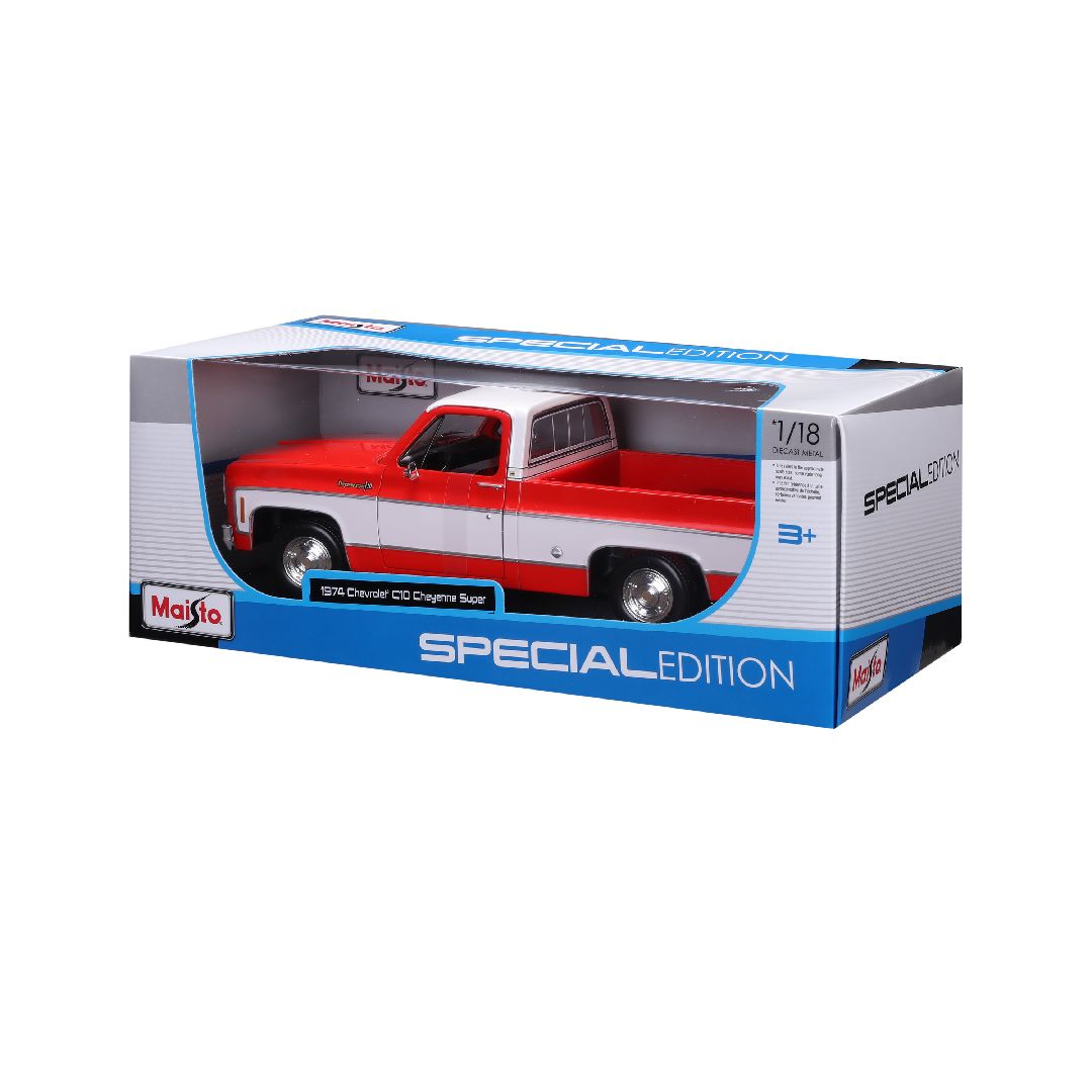 Maisto 1/18 SE 1974 Chevrolet C10 Cheyenne Super - Red/White