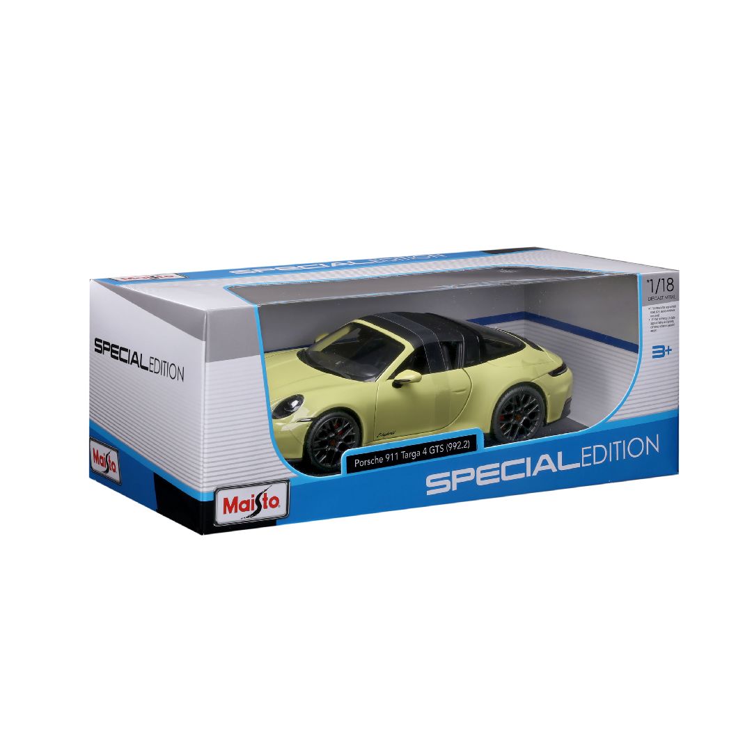 Maisto 1/18 SE 2025 Porsche 911 Targa 4 GTS - Yellow