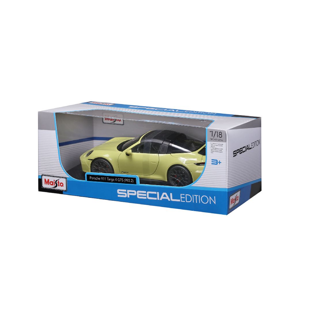 Maisto 1/18 SE 2025 Porsche 911 Targa 4 GTS - Yellow