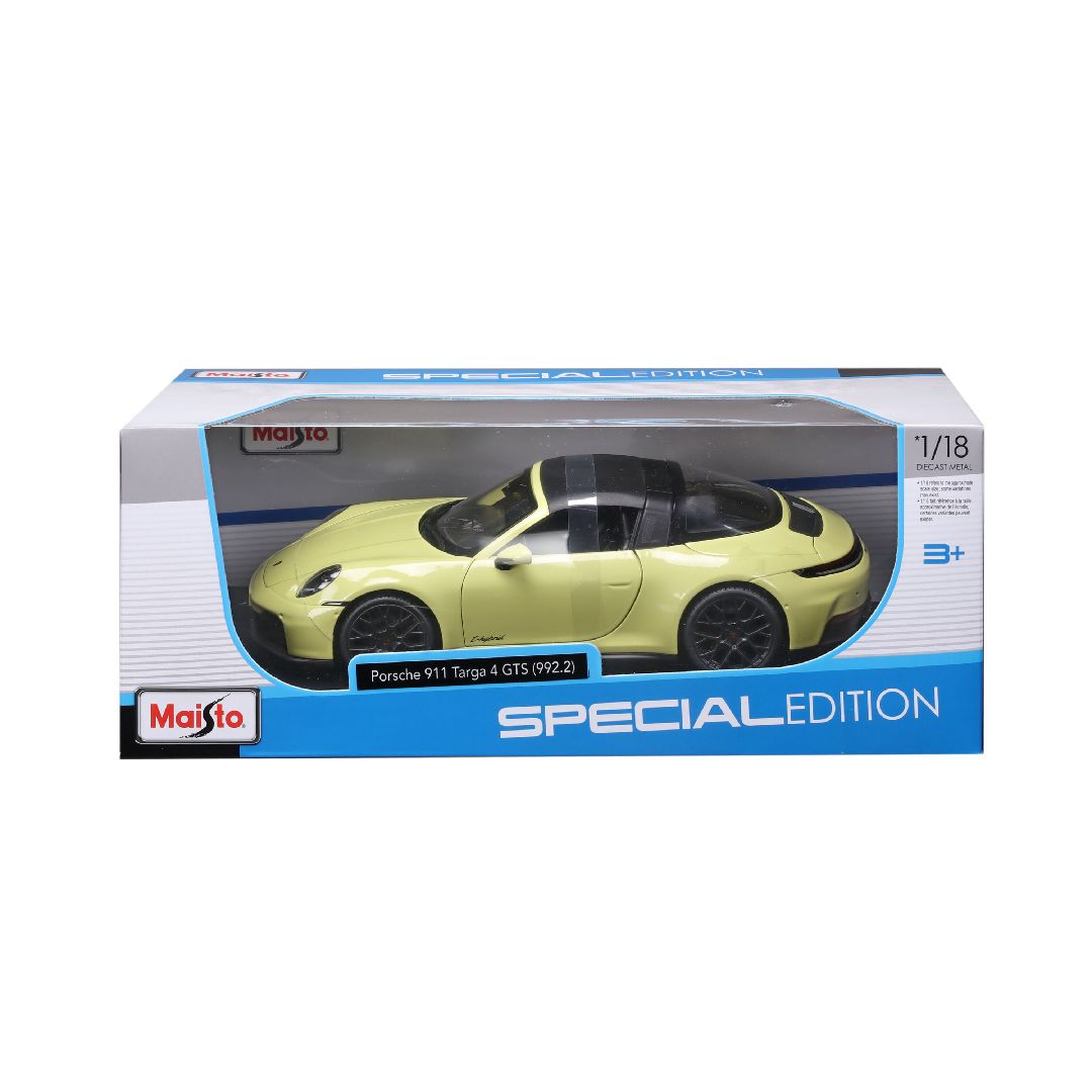 Maisto 1/18 SE 2025 Porsche 911 Targa 4 GTS - Yellow