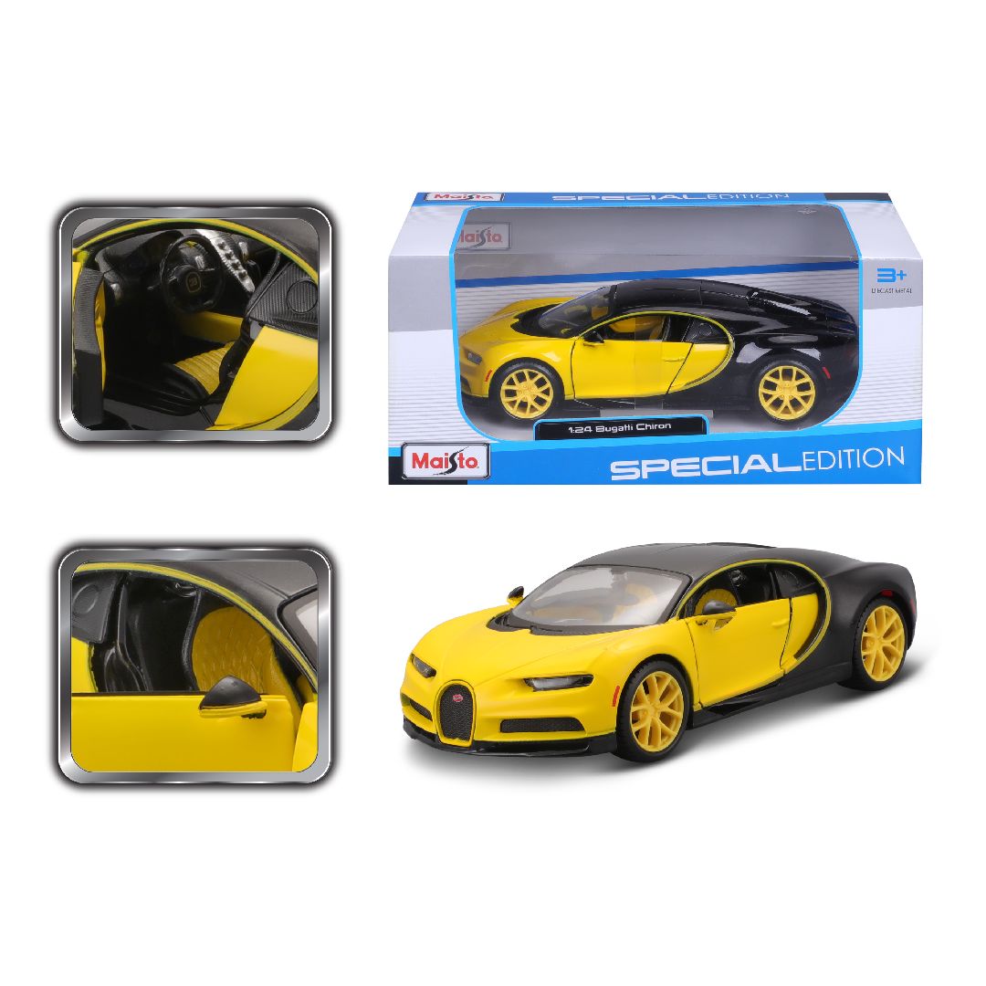 Maisto 1/24 SE Bugatti Chiron - Yellow/Black