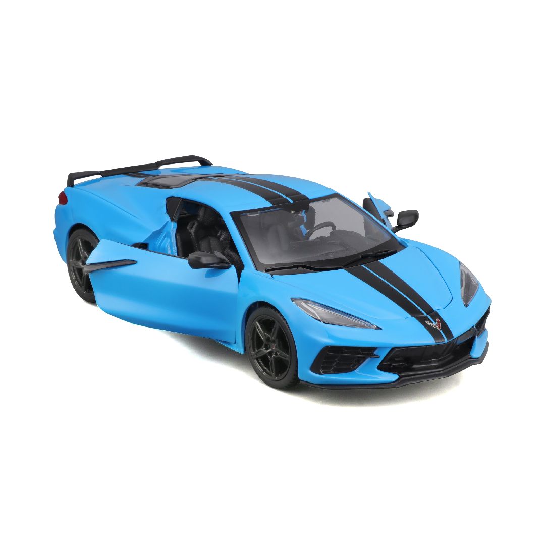 Maisto 1/24 SE 2020 Corvette Stingray Z51 - Blue W/Blk Stripe