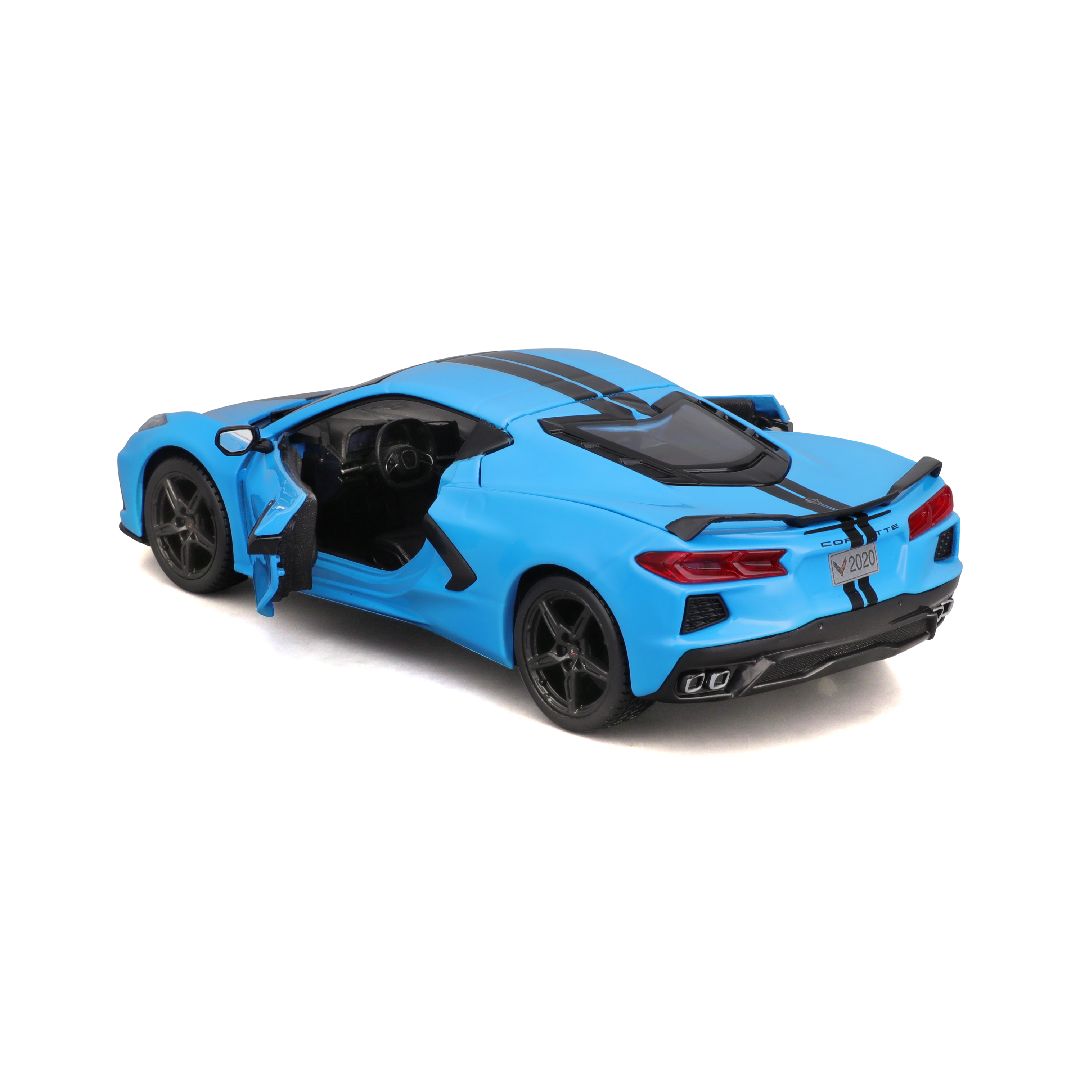 Maisto 1/24 SE 2020 Corvette Stingray Z51 - Blue W/Blk Stripe