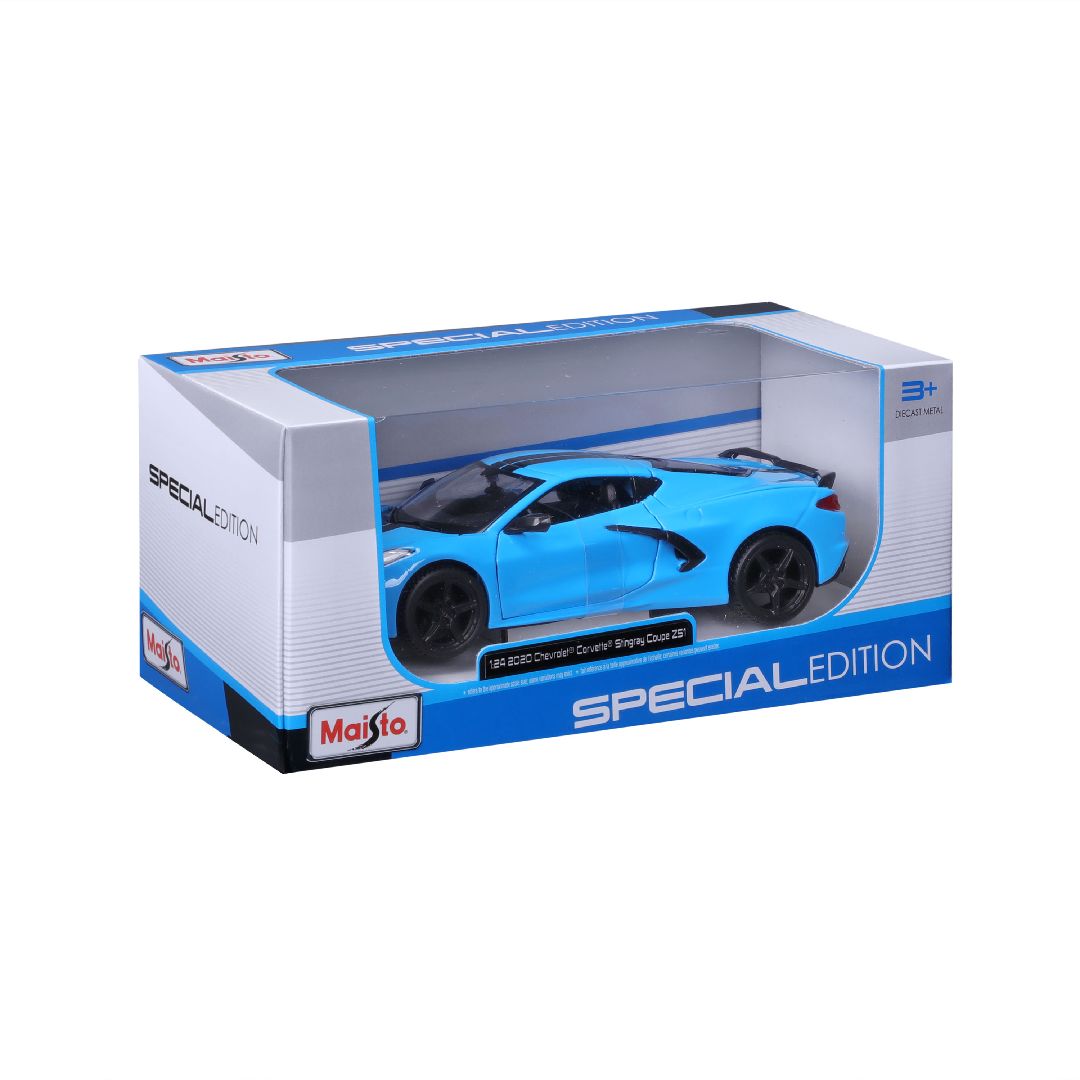 Maisto 1/24 SE 2020 Corvette Stingray Z51 - Blue W/Blk Stripe