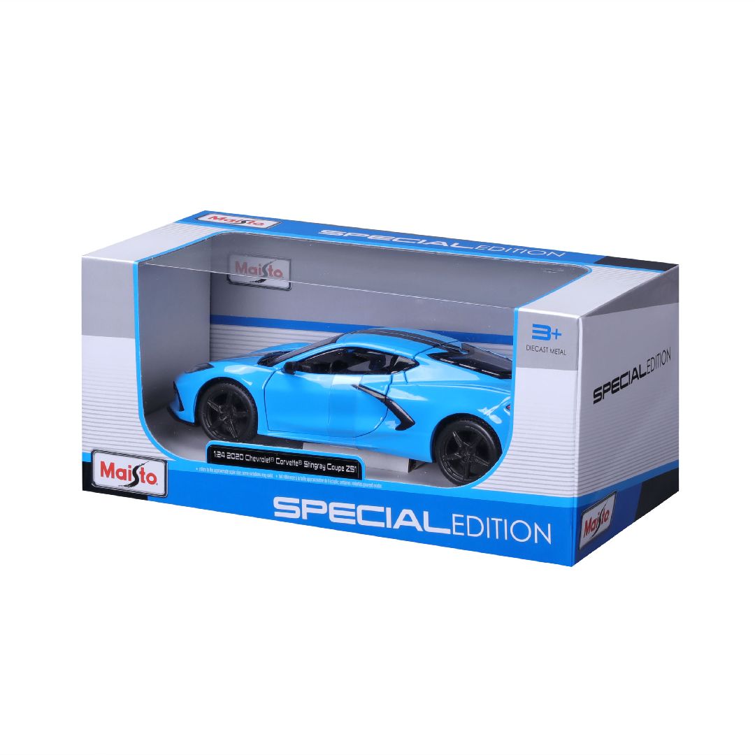 Maisto 1/24 SE 2020 Corvette Stingray Z51 - Blue W/Blk Stripe