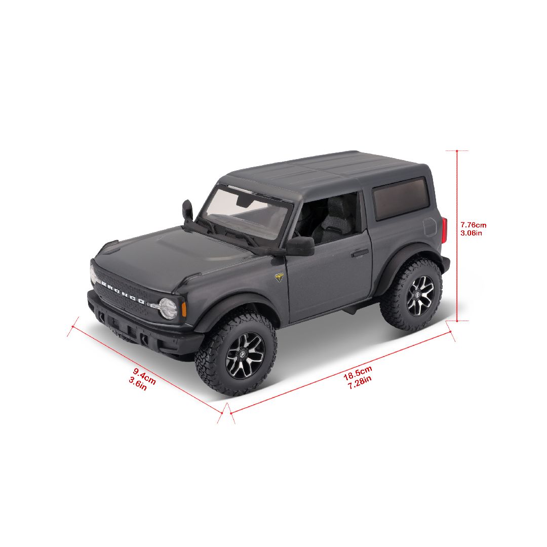 Maisto 1/24 SE 2021 Ford Bronco Badlands 2 dr. - Grey