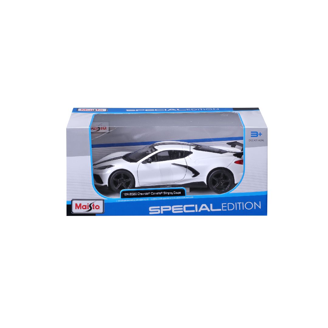 Maisto 1/24 SE 2020 Corvette Stingray Coupe High wing - White