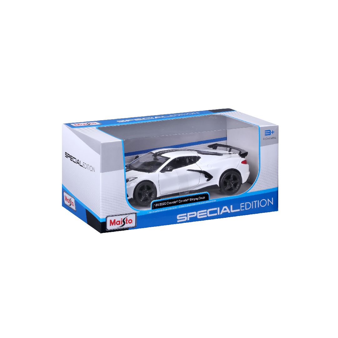 Maisto 1/24 SE 2020 Corvette Stingray Coupe High wing - White