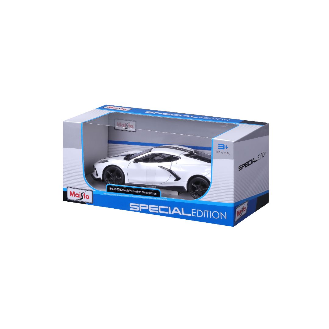 Maisto 1/24 SE 2020 Corvette Stingray Coupe High wing - White