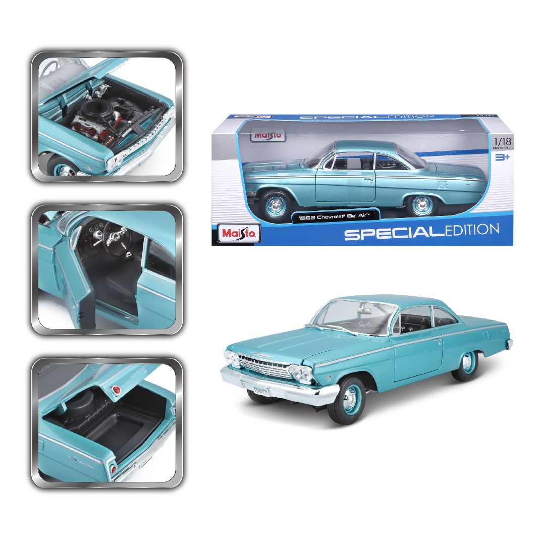 Maisto 1/18 SE 1962 Chevrolet Bel Air - Metallic Light Blue