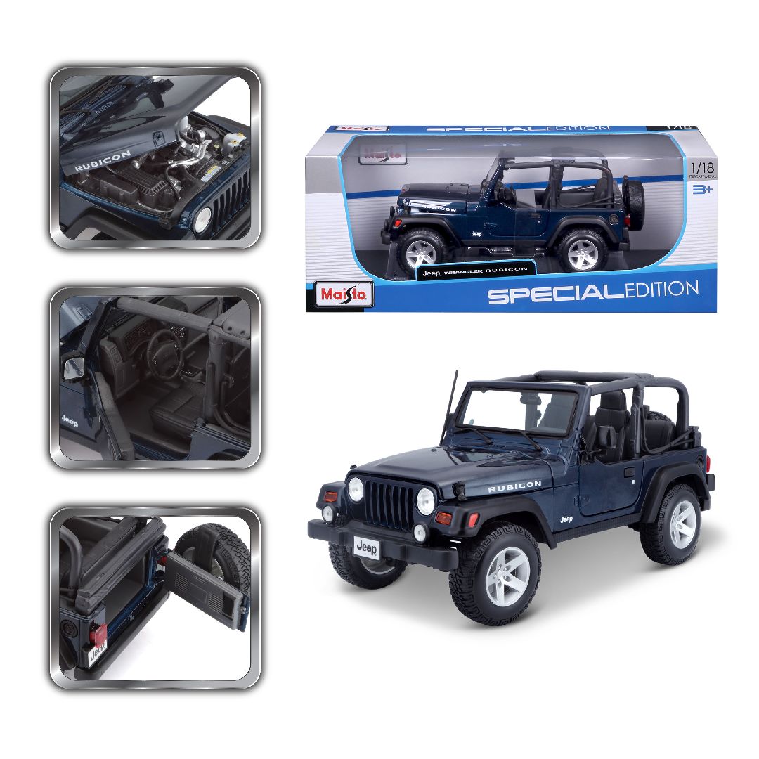 Maisto 1/18 SE Jeep Wrangler Rubicon - Metallic Blue