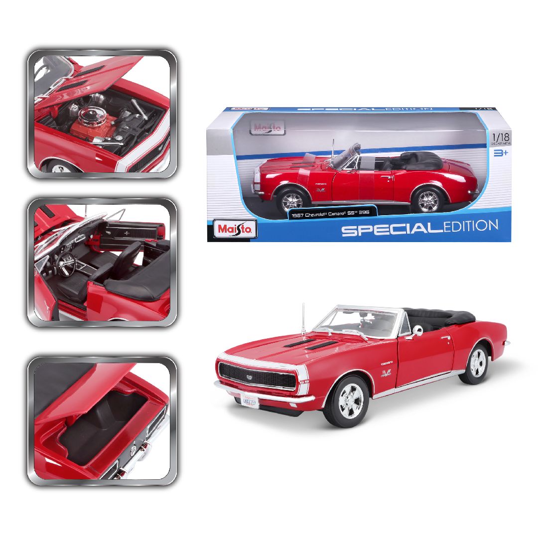 Maisto 1/18 SE 1967 Chevrolet Camaro SS 396 Convertable - Red