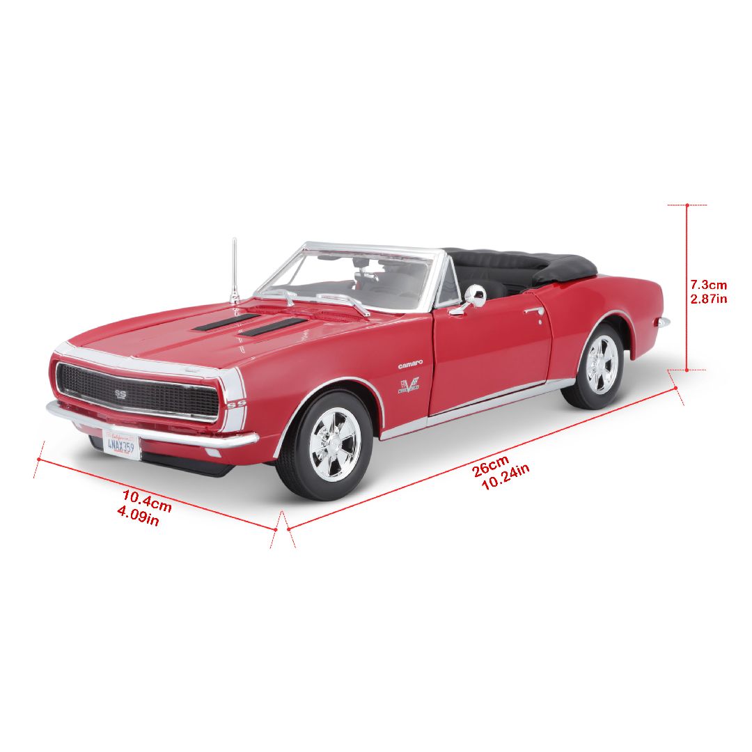 Maisto 1/18 SE 1967 Chevrolet Camaro SS 396 Convertable - Red