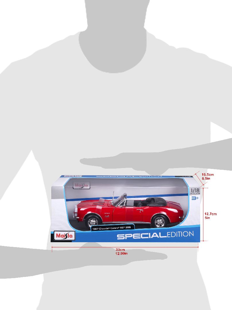 Maisto 1/18 SE 1967 Chevrolet Camaro SS 396 Convertable - Red