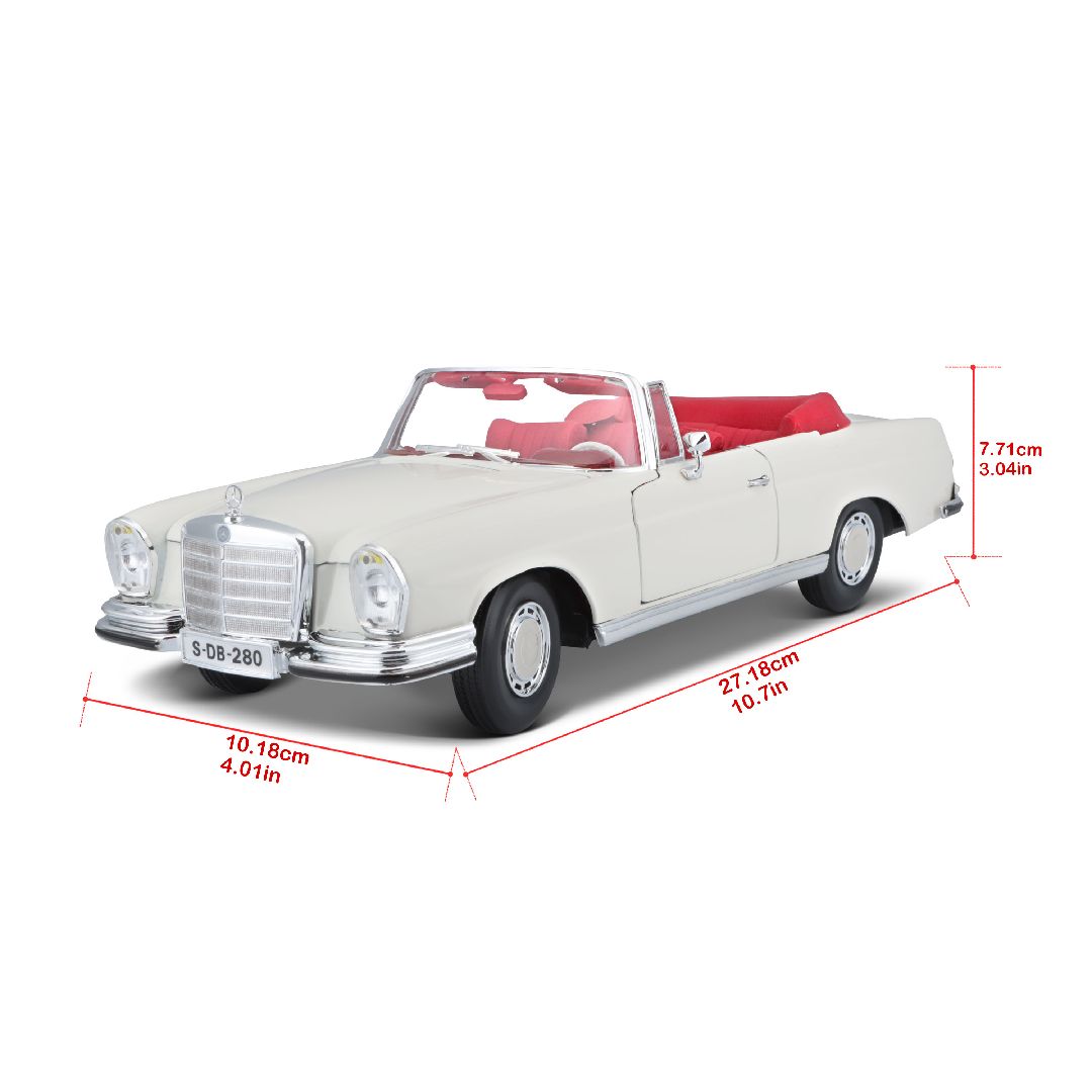 Maisto 1/18 SE 1967 Mercedes-Benz 280SE Cabrio - Cream