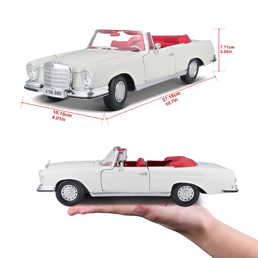Maisto 1/18 SE 1967 Mercedes-Benz 280SE Cabrio - Cream
