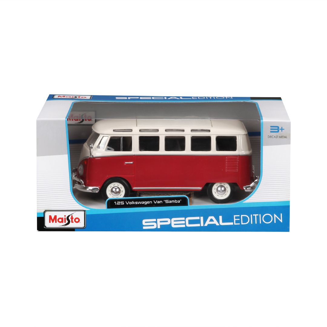 Maisto 1/25 SE Volkswagen Van "Samba" (White/Red)