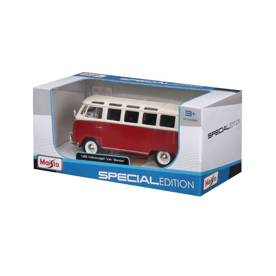 Maisto 1/25 SE Volkswagen Van "Samba" (White/Red)