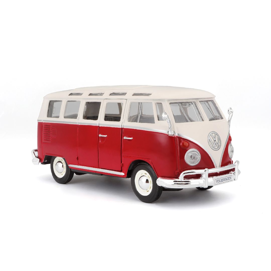 Maisto 1/25 SE Volkswagen Van "Samba" (White/Red) - Click Image to Close