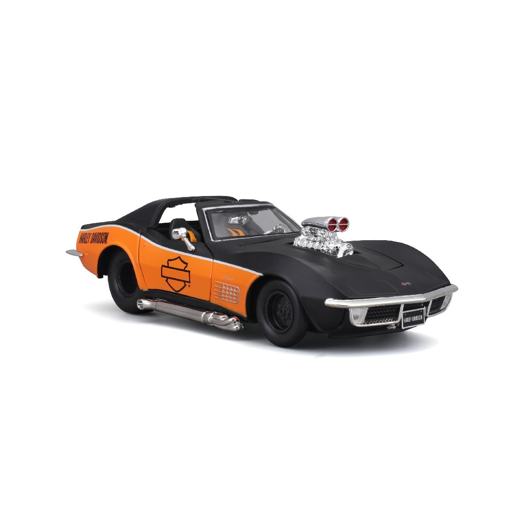 Maisto 1/25 H-D Custom 1970 Chevy Corvette (Black/Orange)