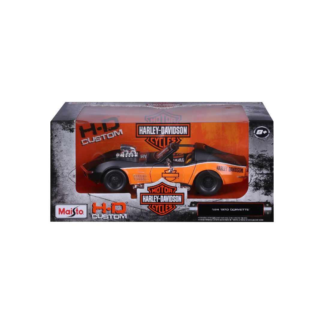 Maisto 1/25 H-D Custom 1970 Chevy Corvette (Black/Orange)