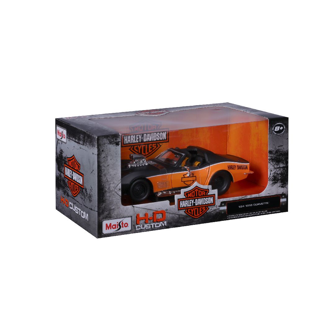 Maisto 1/25 H-D Custom 1970 Chevy Corvette (Black/Orange)