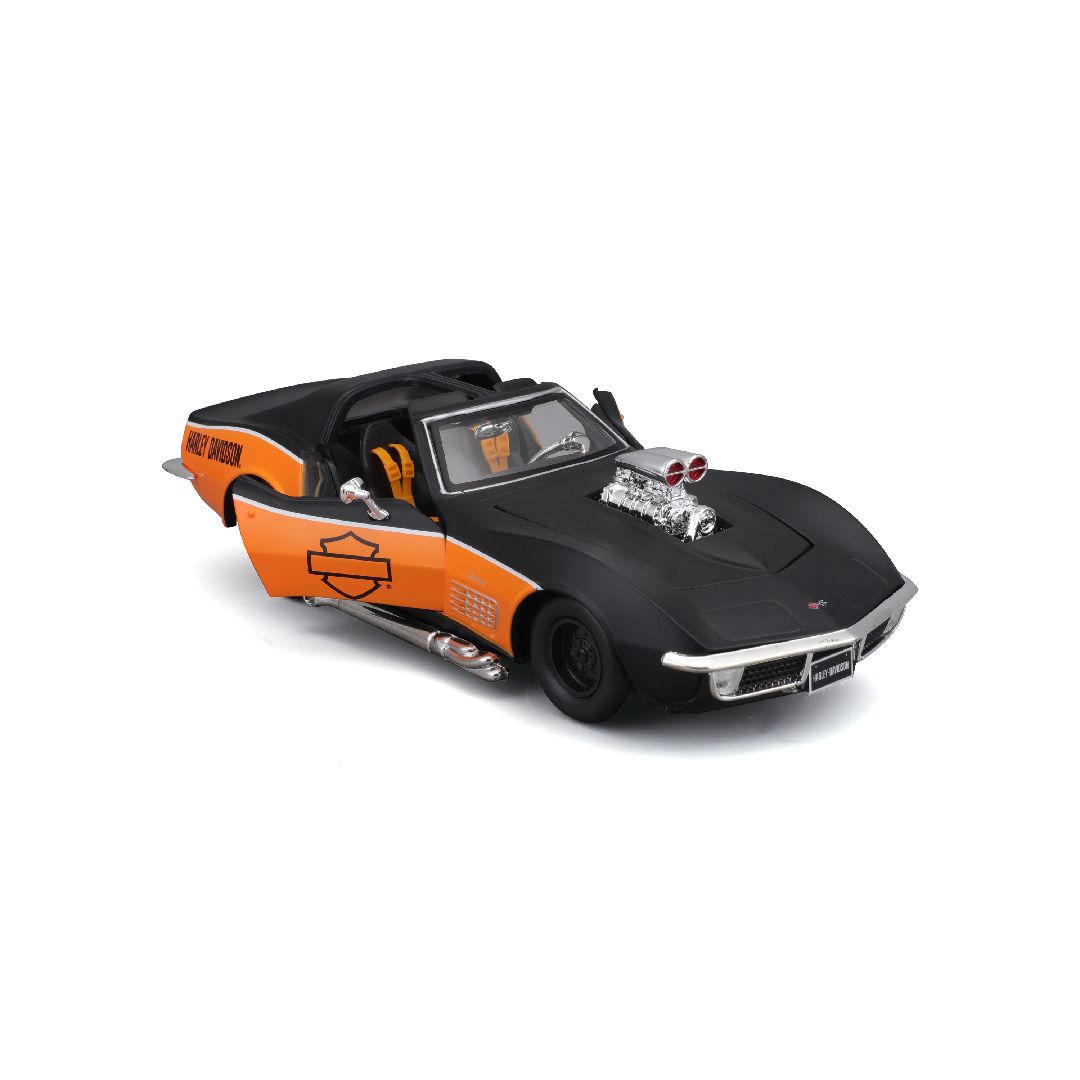 Maisto 1/25 H-D Custom 1970 Chevy Corvette (Black/Orange)