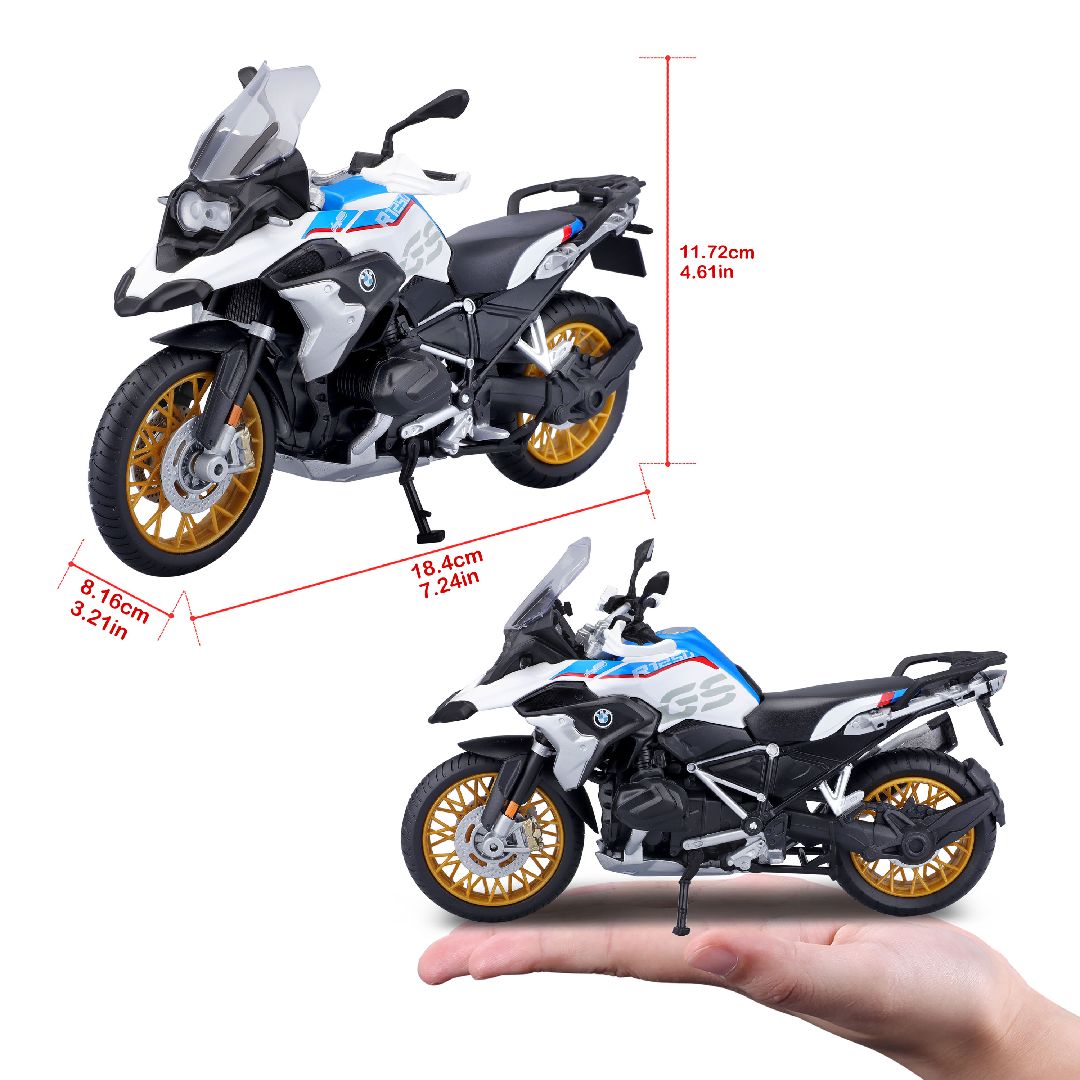 Maisto 1/12 MC SE BMW R1250 GS w/stand - White/Red/Blue