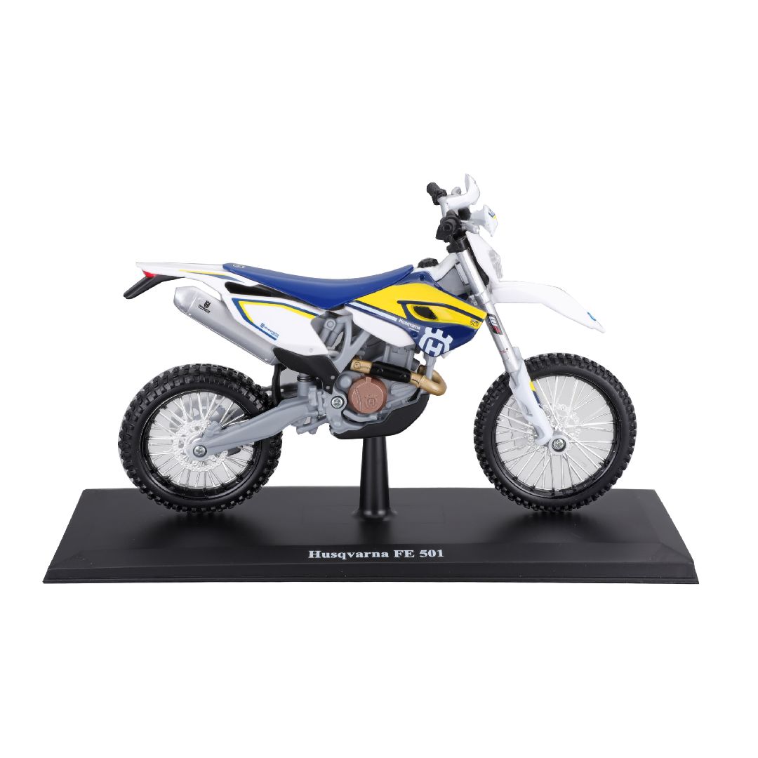 Maisto 1/12 MC SE Husqvarna FE 501 w/stand - Blue/White