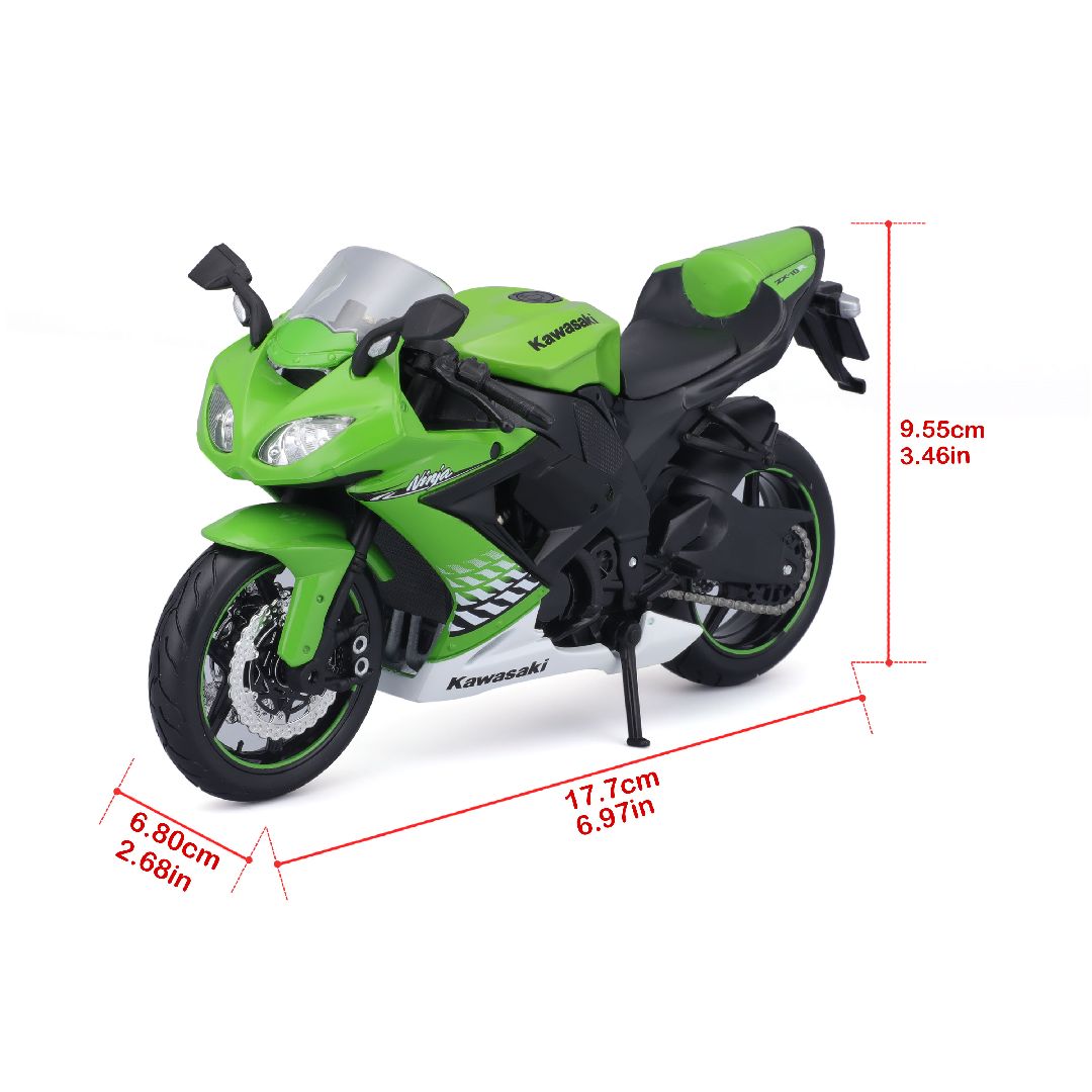 Maisto 1/12 MC SE Kawasaki Ninja ZX-10R w/stand - Green