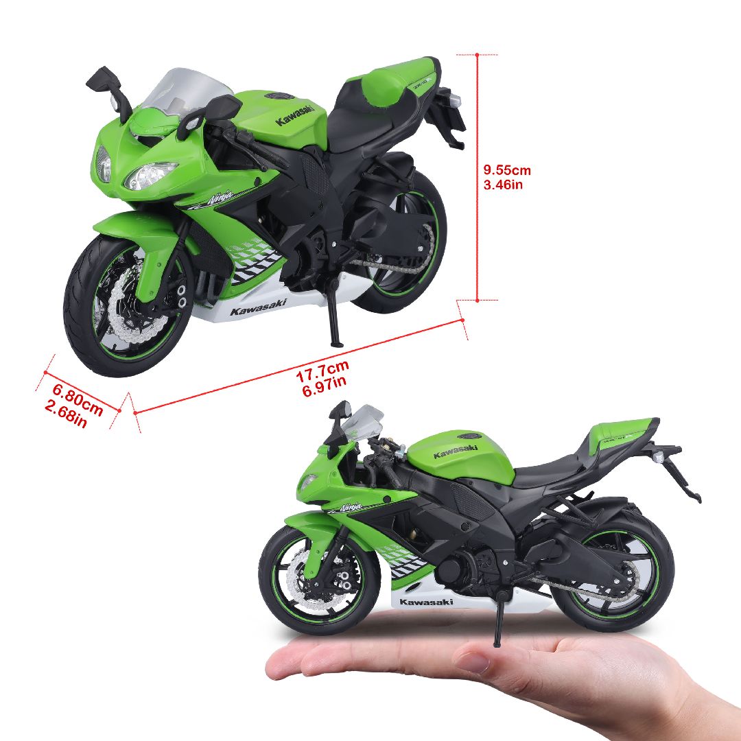 Maisto 1/12 MC SE Kawasaki Ninja ZX-10R w/stand - Green