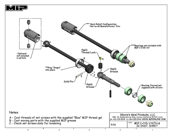 MIP C-CVD Kit, Traxxas Slash, Nitro Rustler, Stampede (2) - Click Image to Close