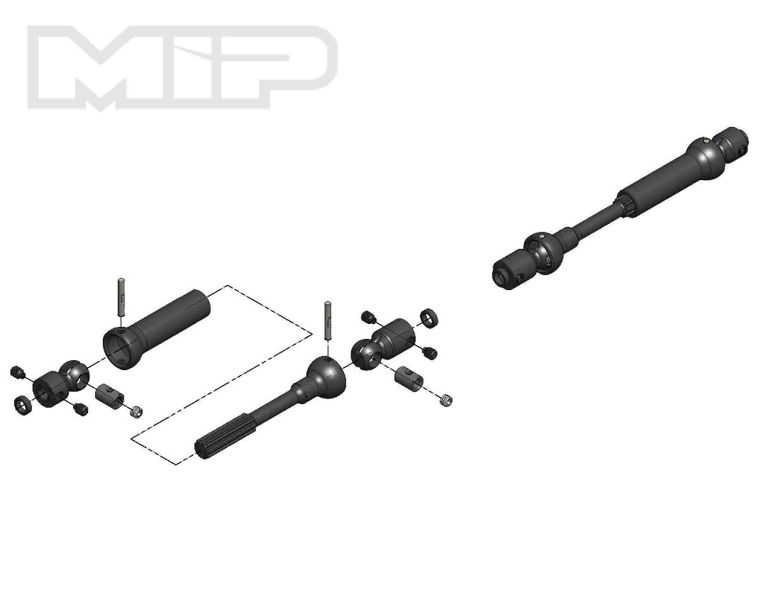 MIP X-Duty, Center Drive Kit, 115mm to 140mm w/ 5mm Hubs - Click Image to Close
