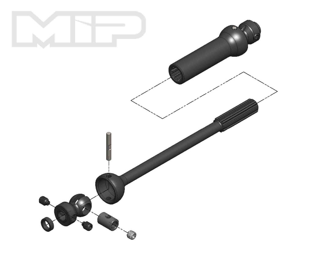 MIP X-Duty Center Drive Kit Single Shaft 140mm-165mm w/5mm Hubs - Click Image to Close